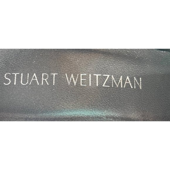 Stuart Weitzman Patent Leather Cork Wedge Bodajean Bow Slingback Heel Open Toe S - Picture 11 of 13